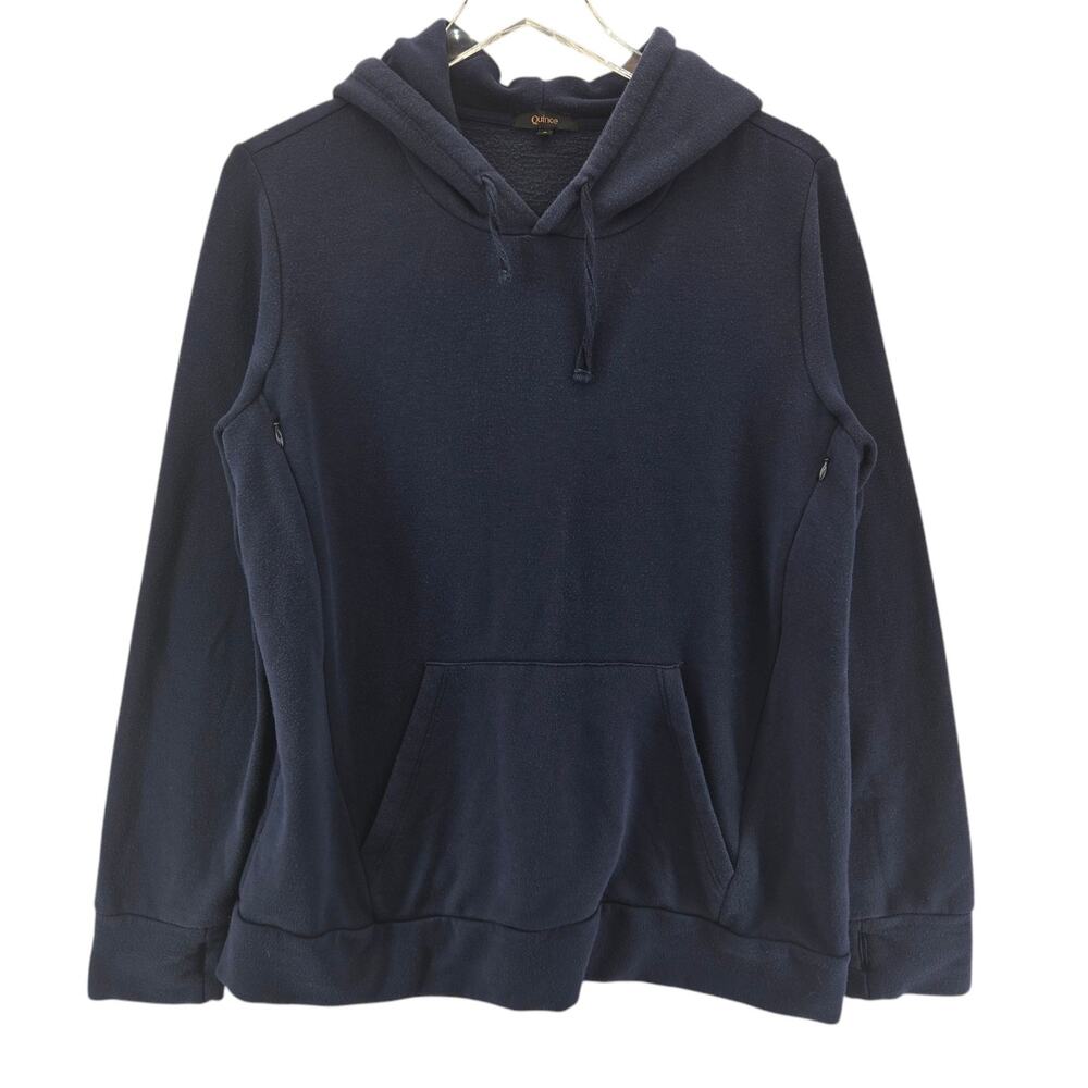Quice‎ Pullover Hoodie Sweatshirt Womens Small Navy Blue Tencel Modal Athleisure